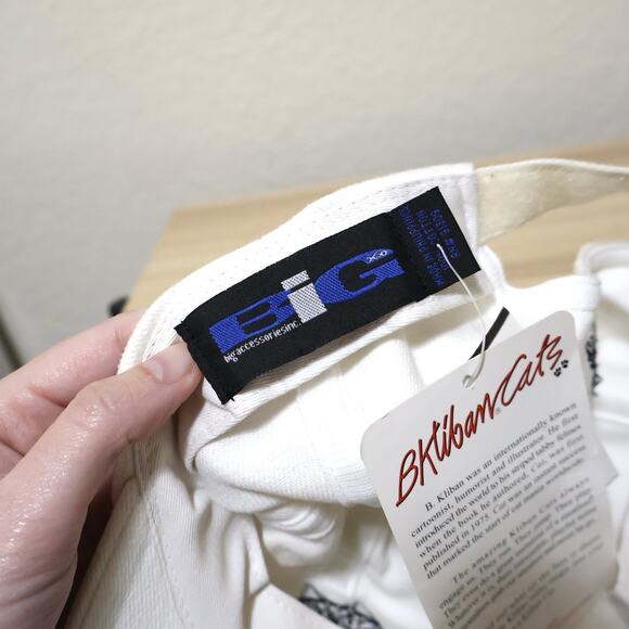 NWT Vintage B Kliban Cat Maui Hawaii Embroidered White Cotton Hat OSFM RARE - Picture 6 of 7